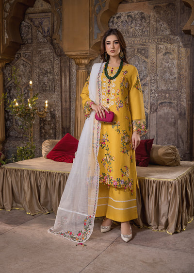 HSS-307 - Yellow - Readymade - Heeras Suit 2025 - Memsaab Online