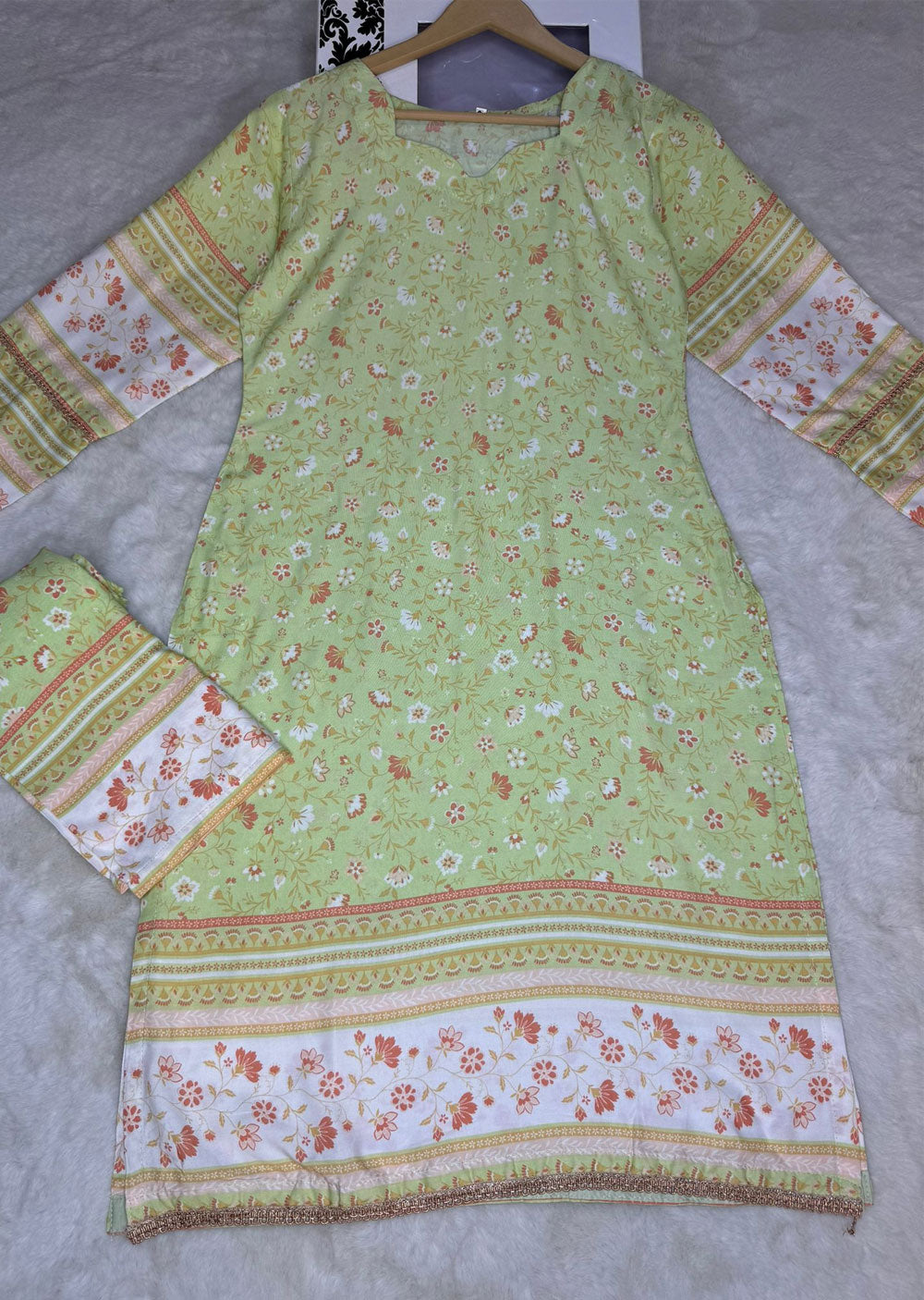 SLM806 Readymade Printed Linen 2 piece suit - Memsaab Online