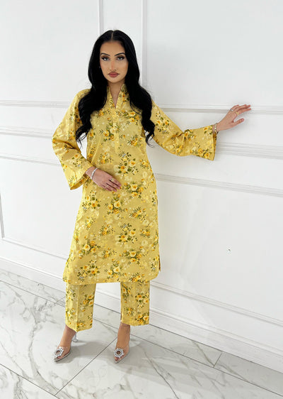 AMLU-08 - Yellow - Readymade Suit by Ally's 2025 - Memsaab Online