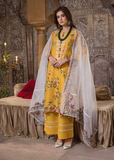 HSS-307 - Yellow - Readymade - Heeras Suit 2025 - Memsaab Online