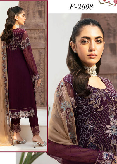 F-2608 - Unstitched - Ramsha Chiffon Collection Vol 26 2024 - Memsaab Online