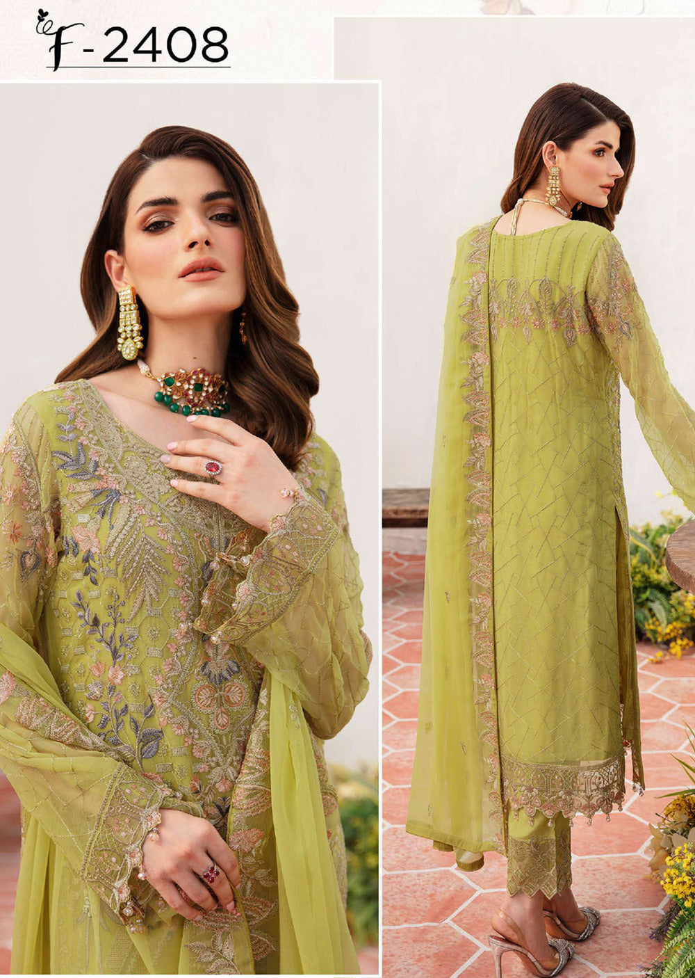 F-2408-R - Readymade - Ramsha Chiffon Collection Vol 24 2024 - Memsaab Online