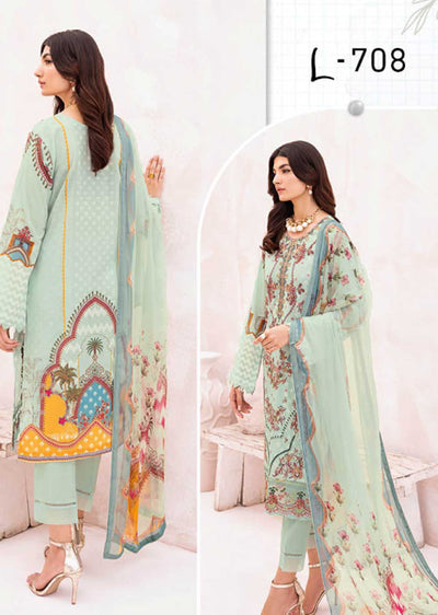 L-708-R - Readymade - Ramsha Mashaal Luxury Lawn Vol 07 2023 - Memsaab Online