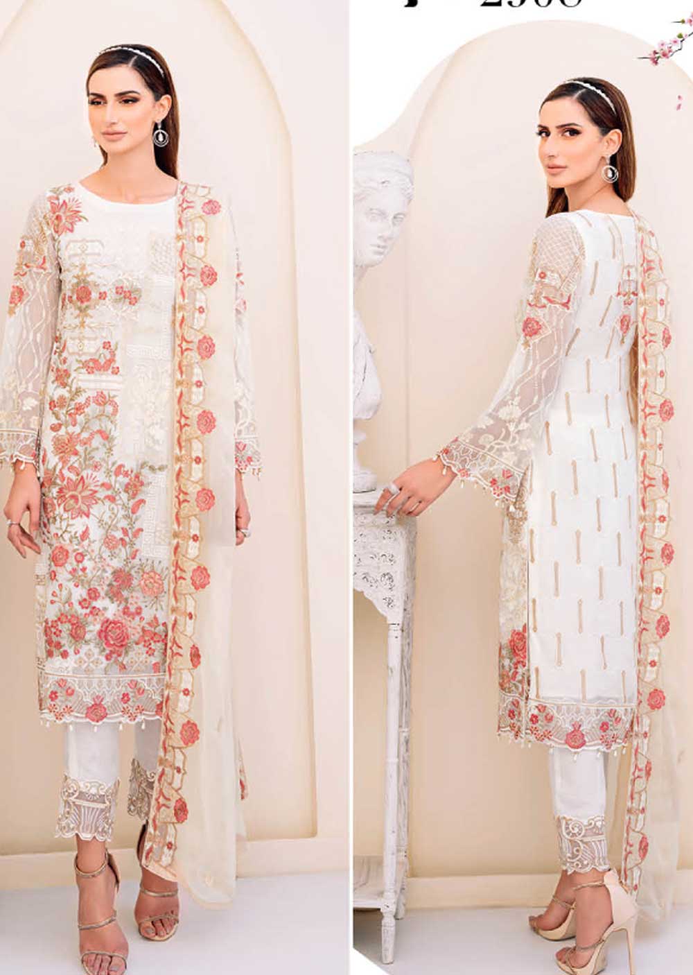 F-2308 - Unstitched - Ramsha Chiffon Collection 2023 - Memsaab Online