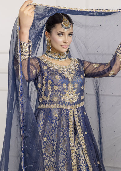 SRB1208 - Fareeda - Navy Sehrish.B Designer - Memsaab Online