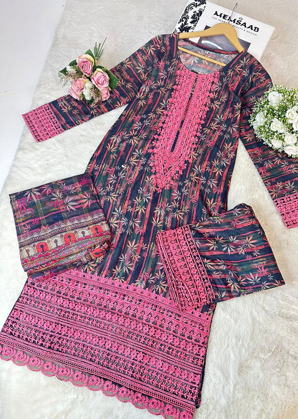 ASK608 Readymade Printed Lawn Suit - Memsaab Online