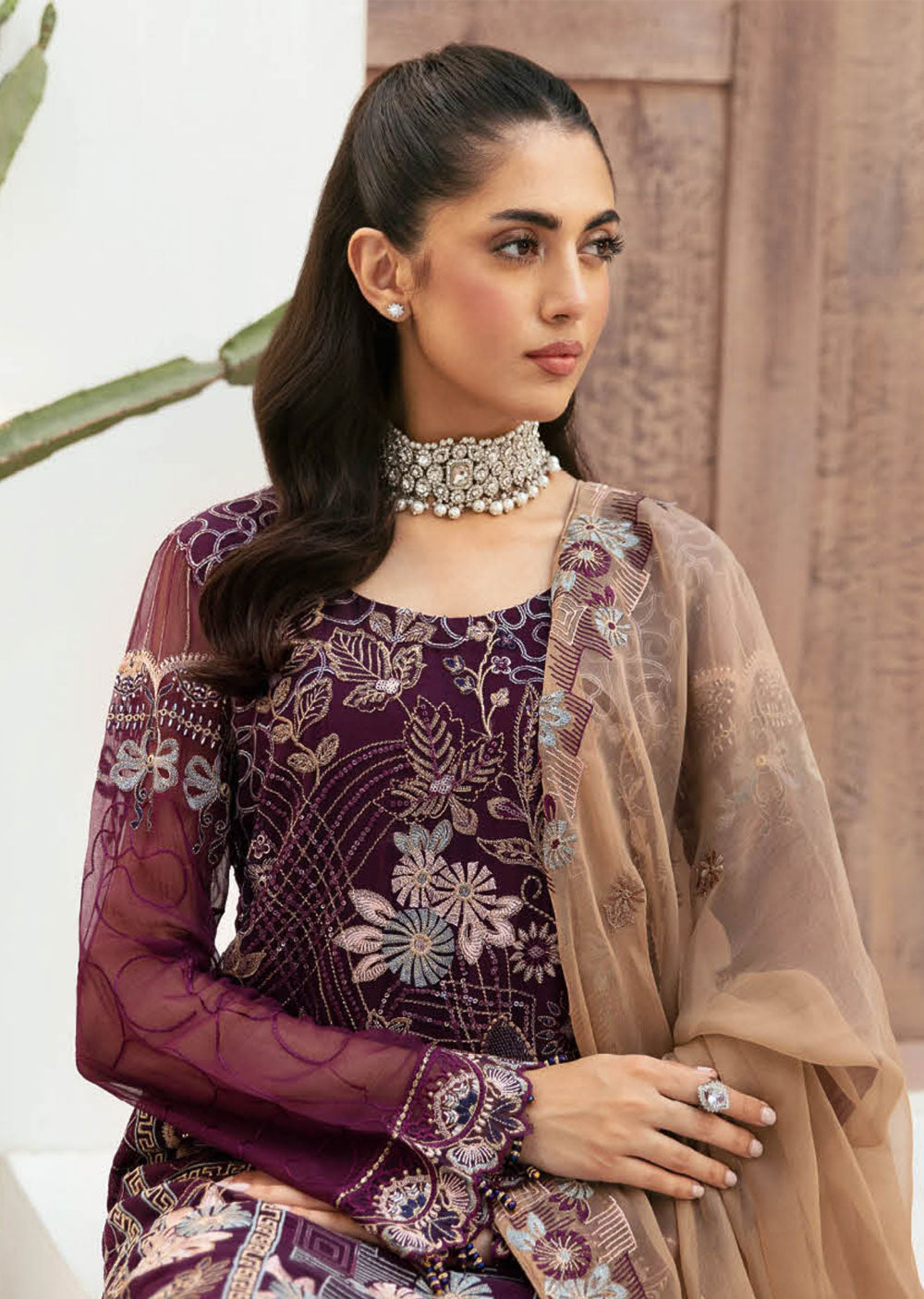 F-2608-R - Readymade - Ramsha Chiffon Collection Vol 26 2024 - Memsaab Online