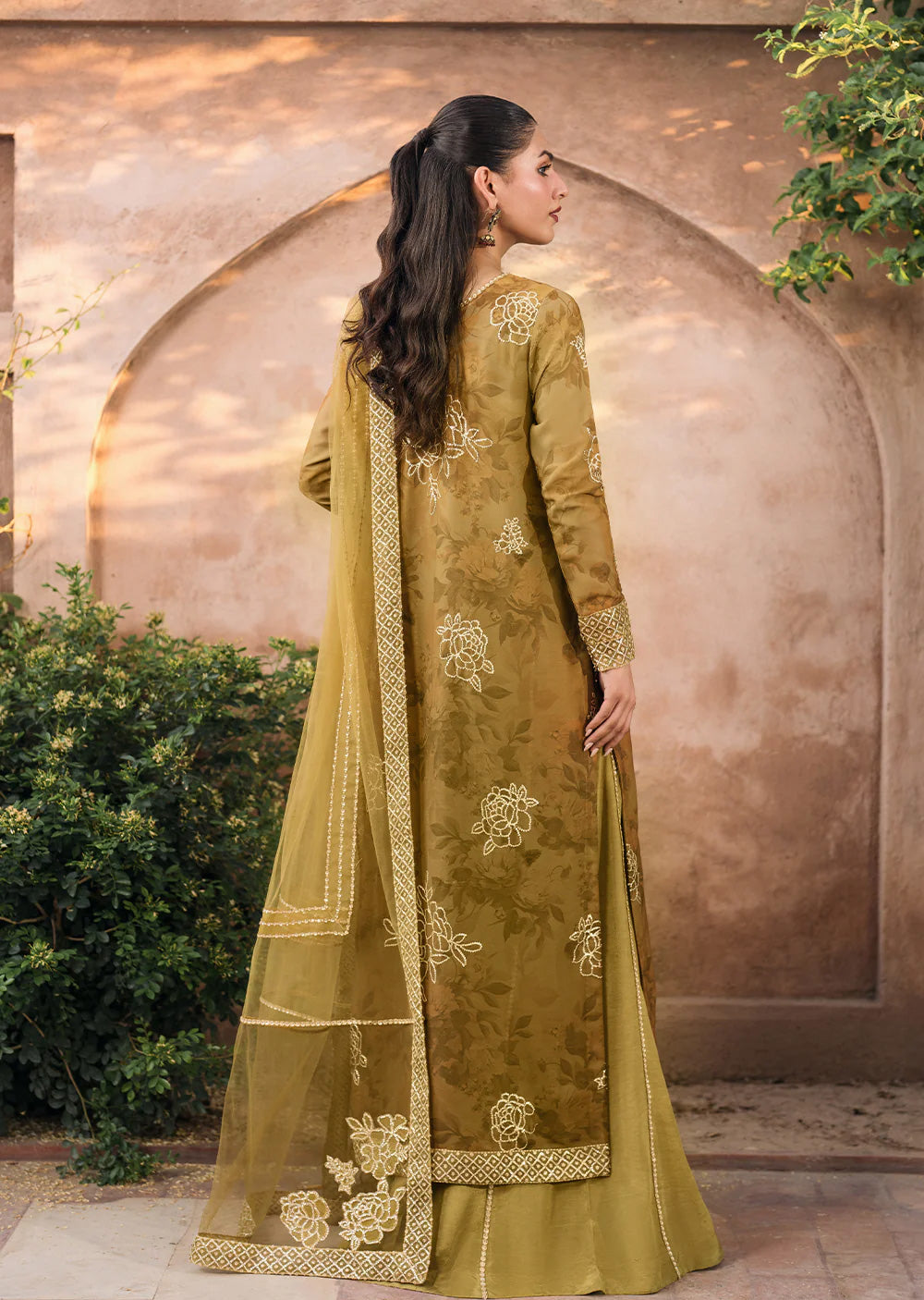 IZKN-08 - Mustard Readymade - Bandhani Chiffon Collection by Iznik 2025 - Memsaab Online