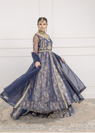 SRB1208 - Fareeda - Navy Sehrish.B Designer - Memsaab Online