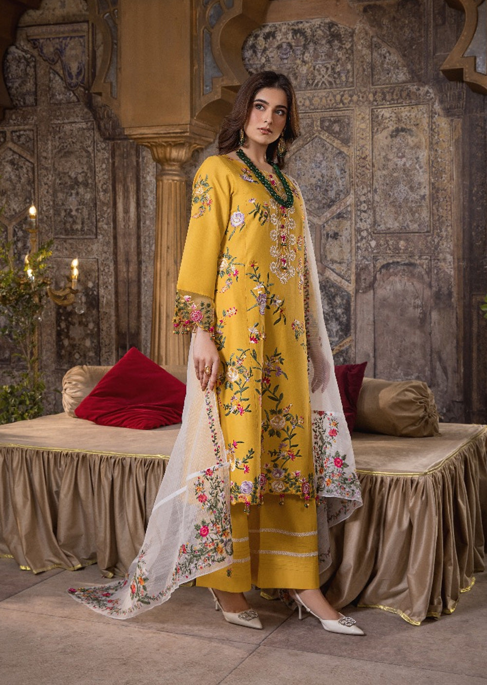 HSS-307 - Yellow - Readymade - Heeras Suit 2025 - Memsaab Online