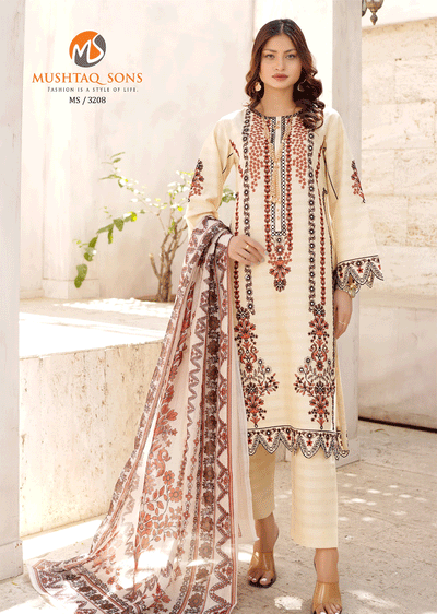 MS-3208 - Readymade - Mushtaq Sons Suit 2024 - Memsaab Online