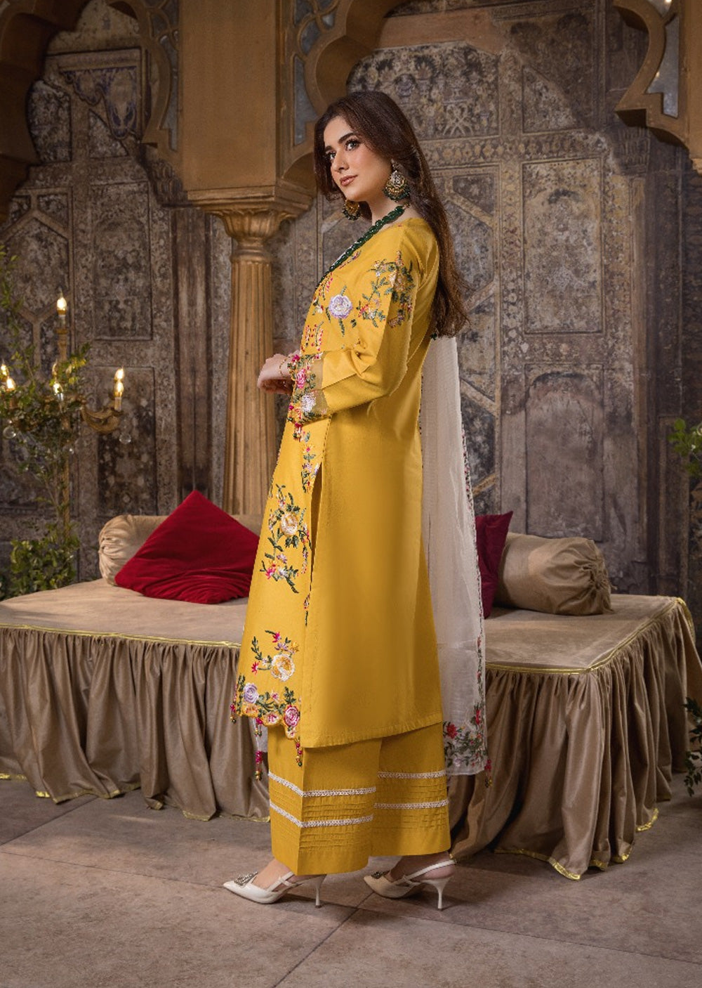 HSS-307 - Yellow - Readymade - Heeras Suit 2025 - Memsaab Online