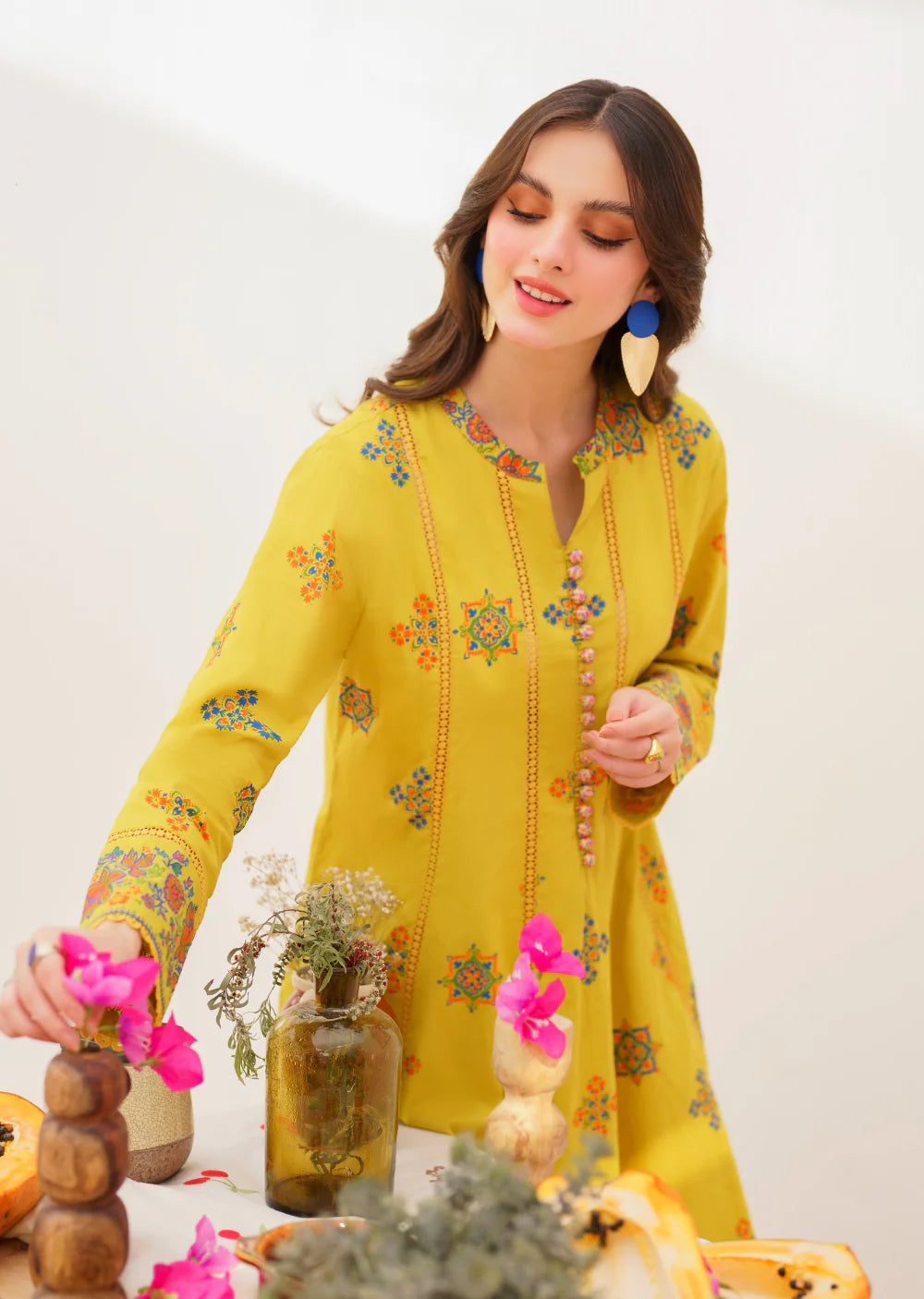 TASHA- Readymade 3 Piece Cotton Suit - Memsaab Online