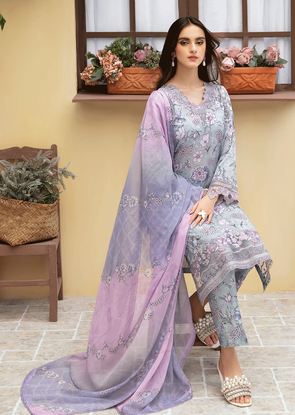 N-508 - Unstitched - Ramsha Rangrez Lawn Collection Vol 5 2024 - Memsaab Online