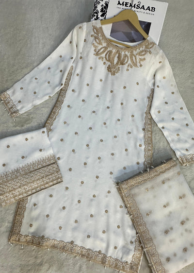 UMR903 - White Memsaab Formal Suit - Memsaab Online