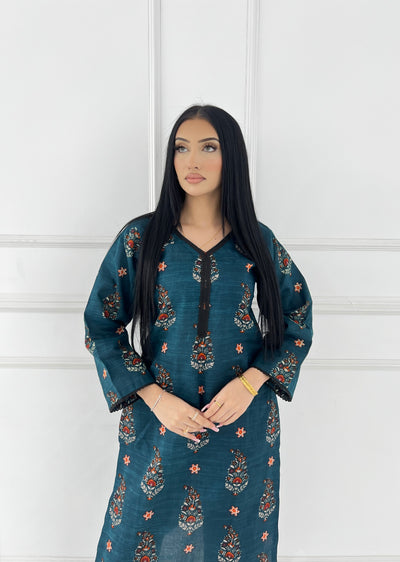 SLMN-30 Readymade Khaddar Co-ord - Memsaab Online