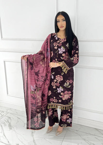 BUT-128- Readymade linen Printed suit 2025 - Memsaab Online