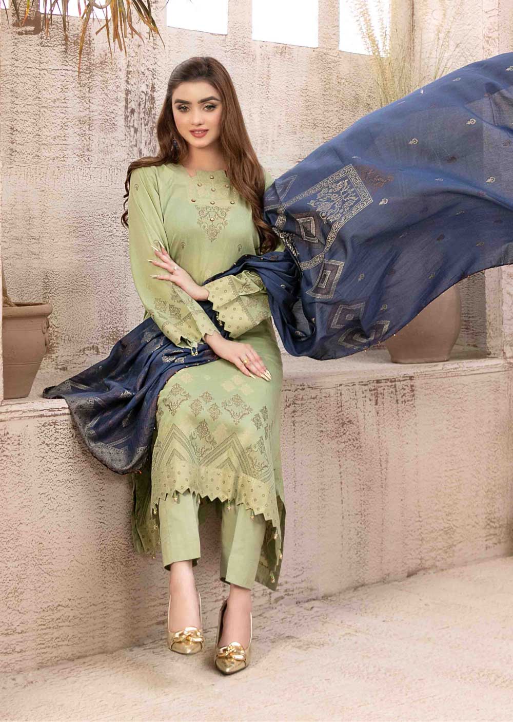 D-9482 - Unstitched - Arisa Embroidered Lawn by Tawakkal 2024 - Memsaab Online