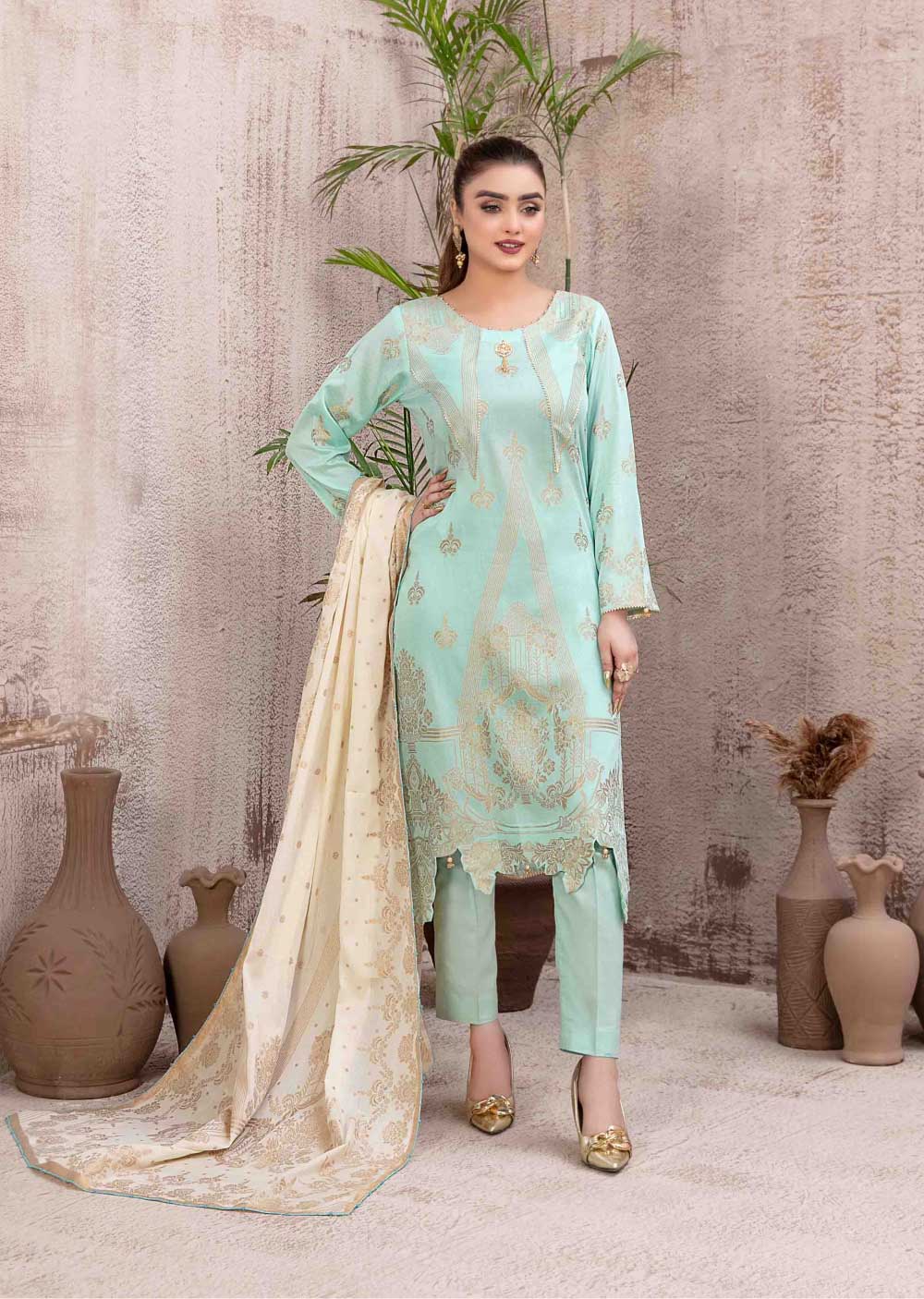 D-9493 - Unstitched - Arisa Embroidered Lawn by Tawakkal 2024 - Memsaab Online
