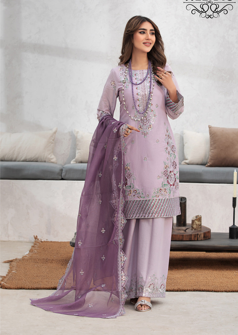 HSS-230 - Readymade Heeras linen Suit - Memsaab Online