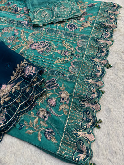 D-9992 - Readymade - Ramsha Chiffon Outfit - Memsaab Online