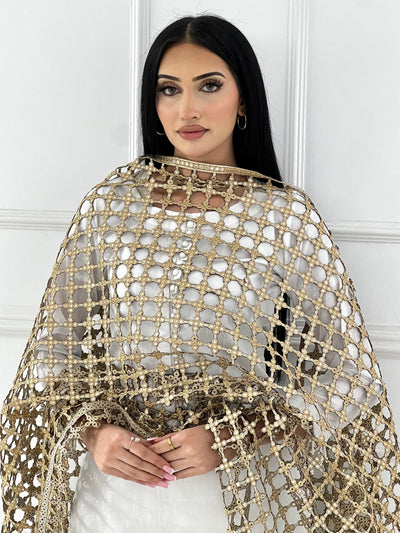 HK101D - Cutwork Duppatta - Memsaab Online
