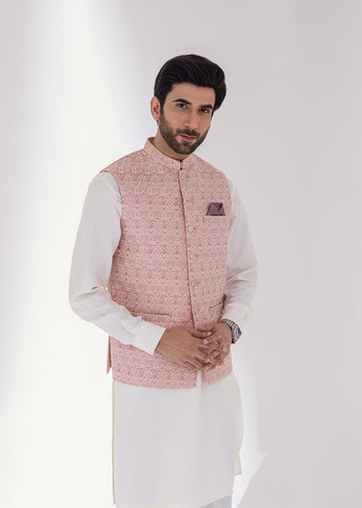 W-1997 - Light Pink - Mens Maysori Waist Coat 2024 - Memsaab Online