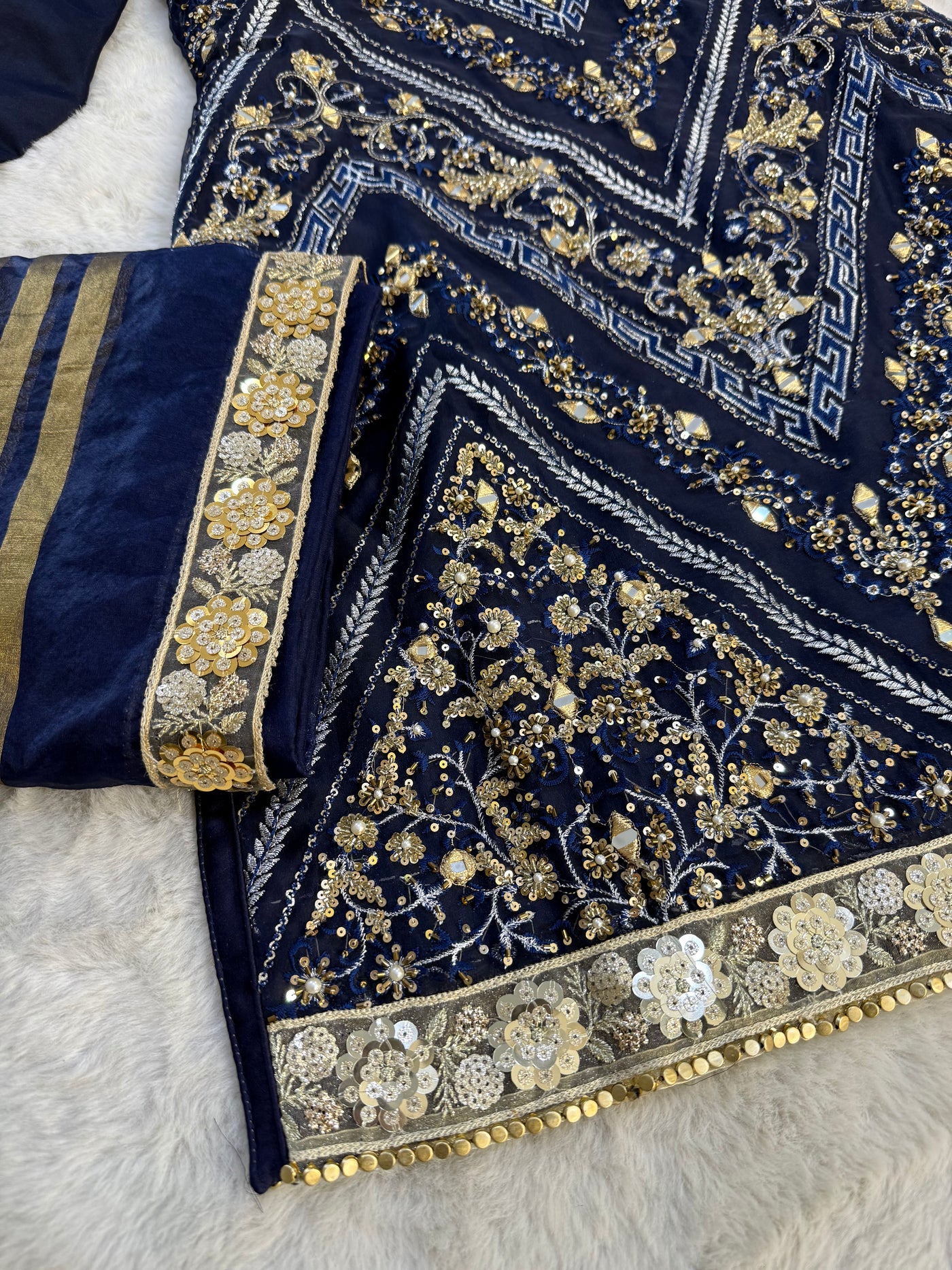 SRB109 - Meherma - Readymade Navy Suit - Memsaab Online
