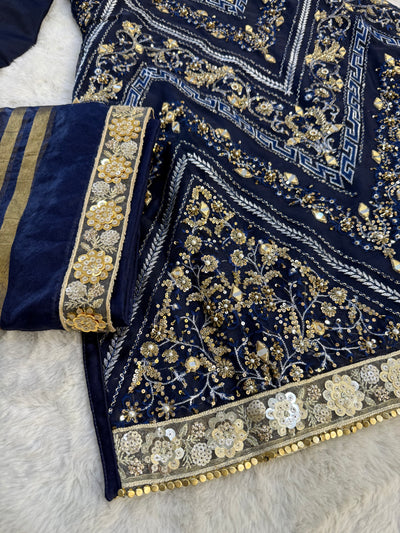 SRB109 - Meherma - Readymade Navy Suit - Memsaab Online