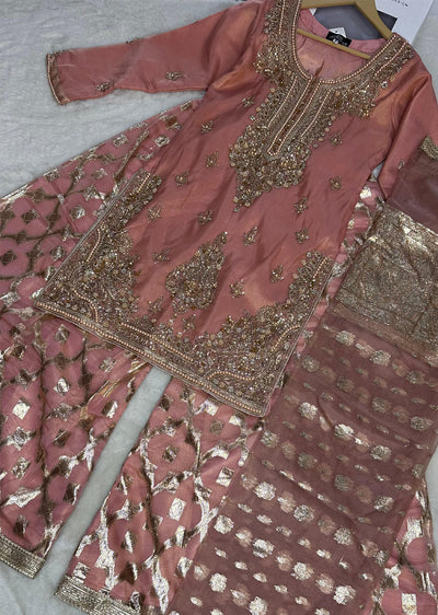 SRB9915 - Anchal Dusky Pink Sehrish.B Designer - Memsaab Online