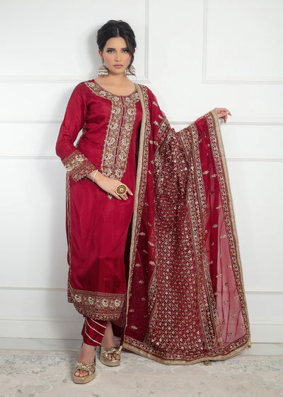 SRB1312 - Mahi - Red - Sehrish.B Designer - Memsaab Online