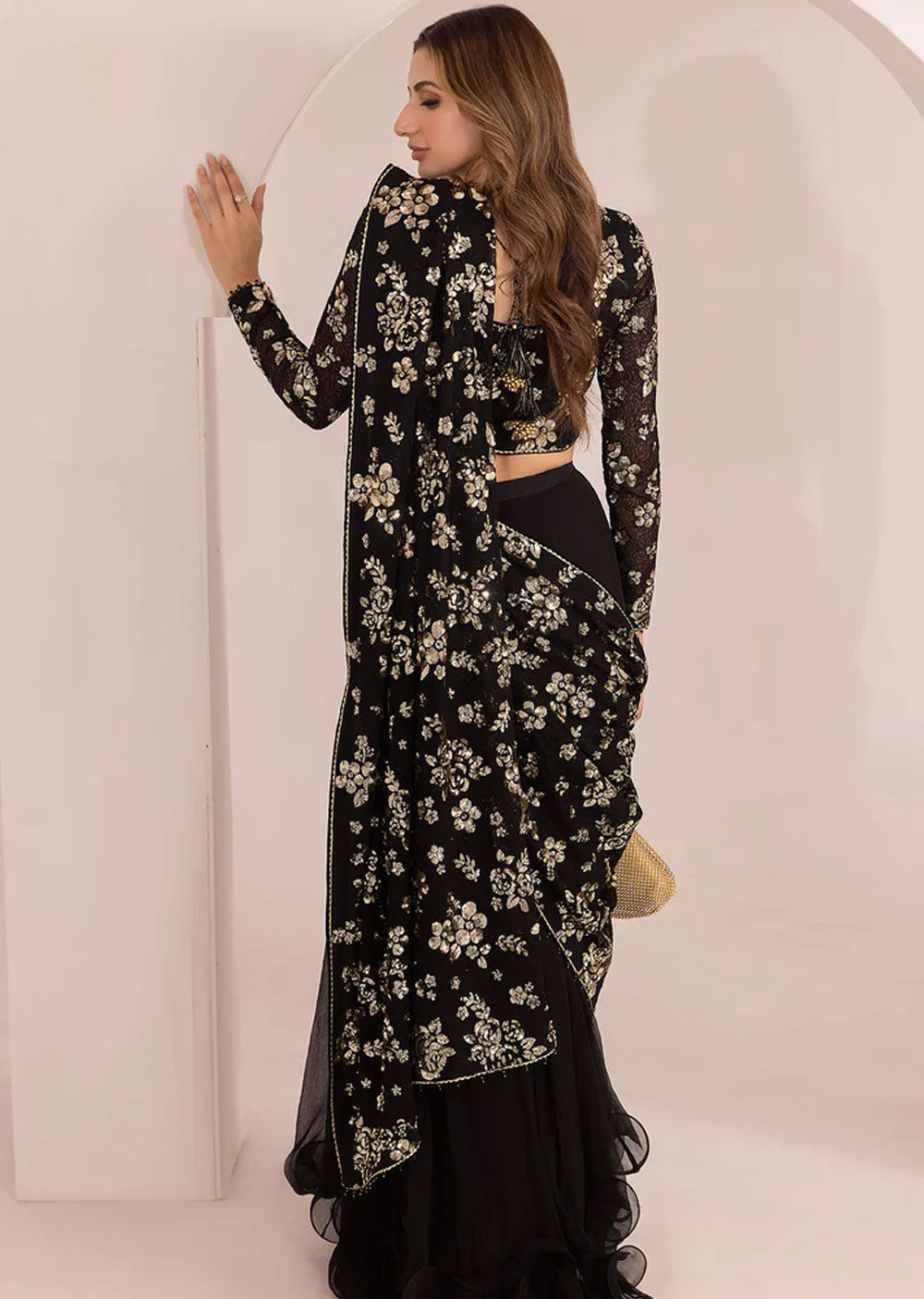 UC-3021 - Readymade - Embroidered Chiffon Suit by Jazmin 2024 - Memsaab Online