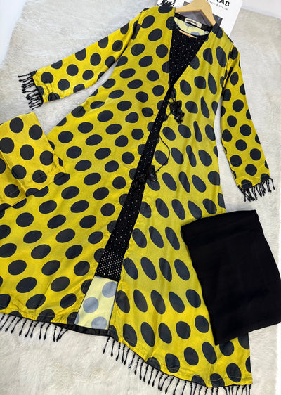 SMR3119- Black - Readymade Silk Suit 2025 - Memsaab Online