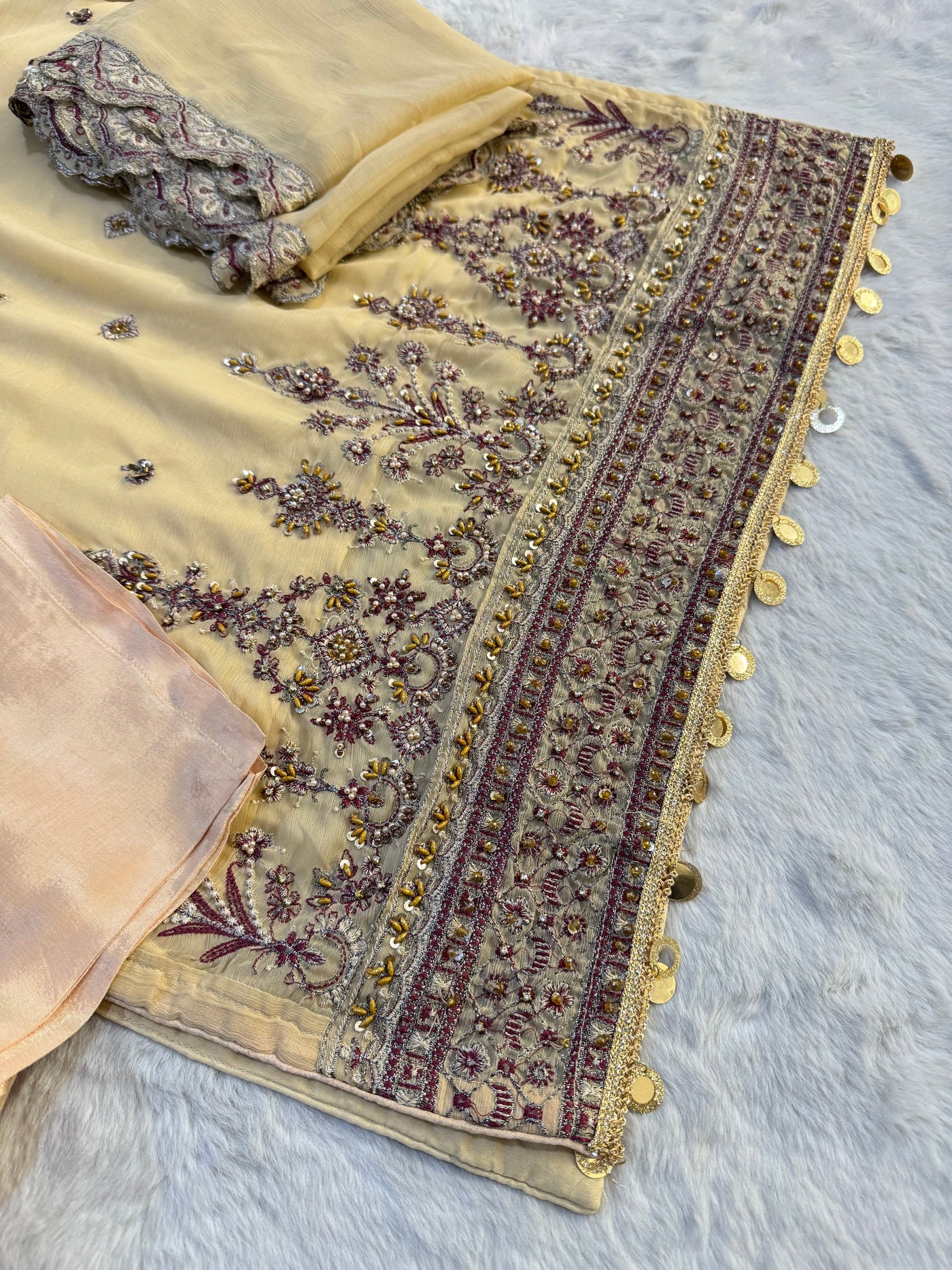 SN40 - Readymade - 3 Piece Chiffon Outfit - Memsaab Online