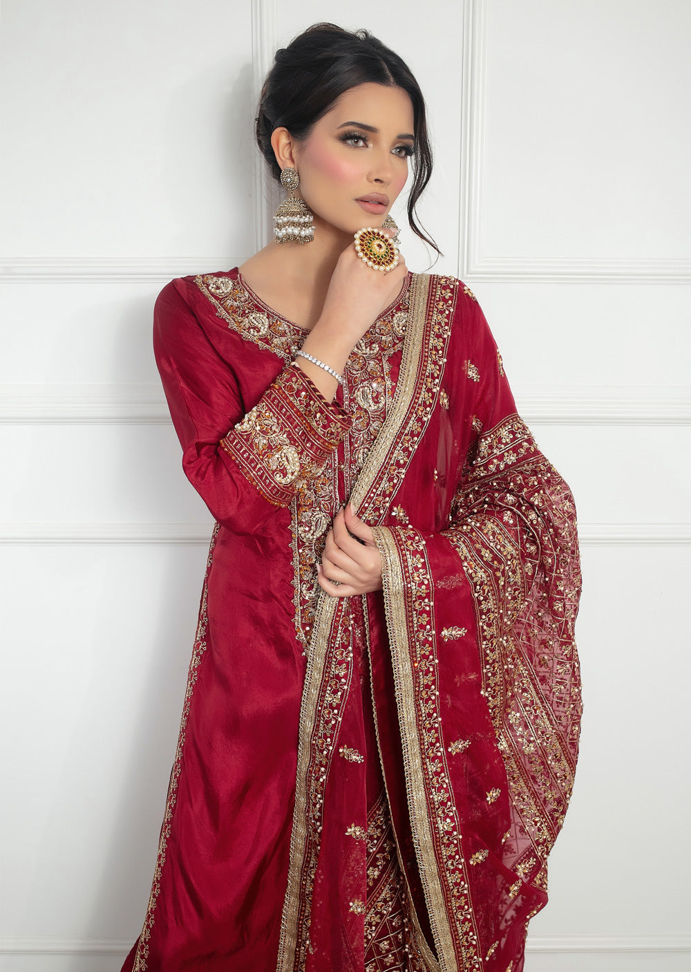 SRB1312 - Mahi - Red - Sehrish.B Designer - Memsaab Online