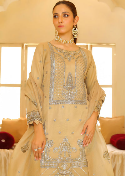 KLD325 / KLD 1030 Nifa - Gold Readymade Cotton net suit - Memsaab Online