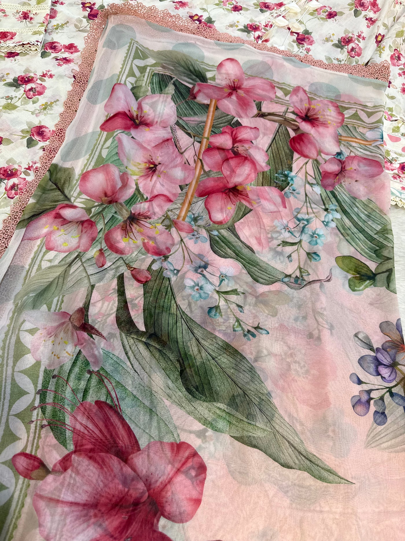 ELFECD-02-A- Ivory Peony - Readymade - Elaf Prints Collection 2025 - Memsaab Online