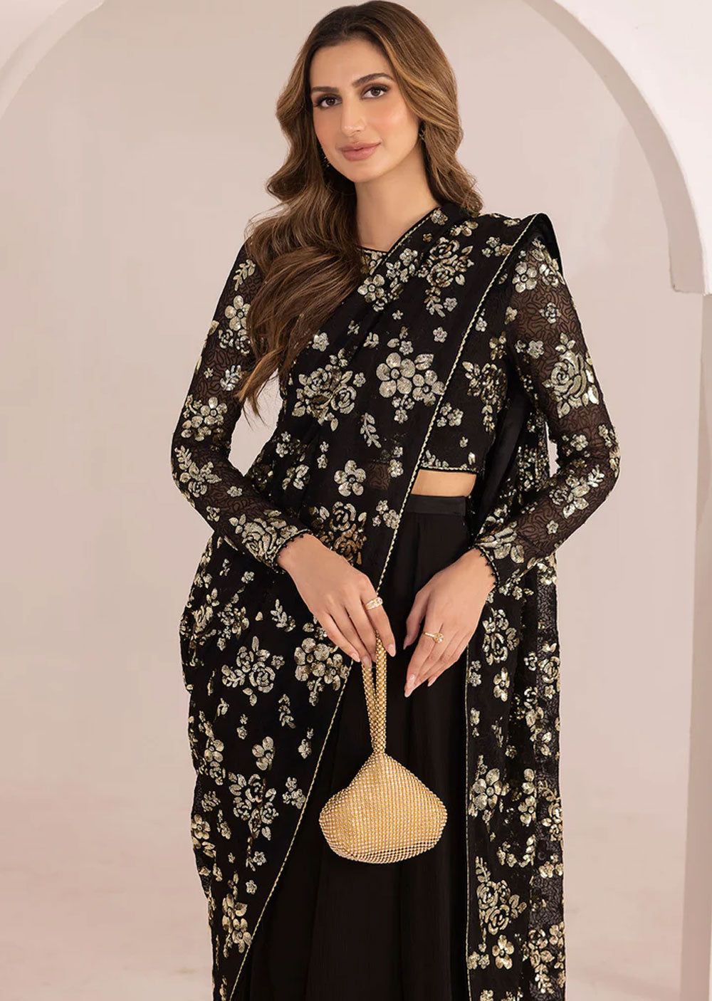 UC-3021 - Readymade - Embroidered Chiffon Suit by Jazmin 2024 - Memsaab Online