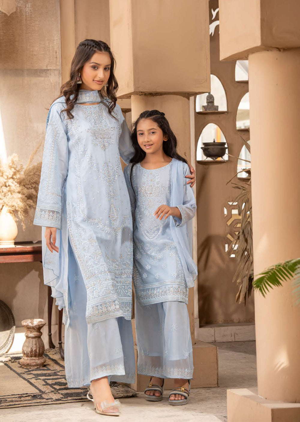 RGZ7102 - RANGZ Chiffon Mother and Daughter Suit - Memsaab Online