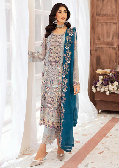 F-2609 - Unstitched - Ramsha Chiffon Collection Vol 26 2024 - Memsaab Online