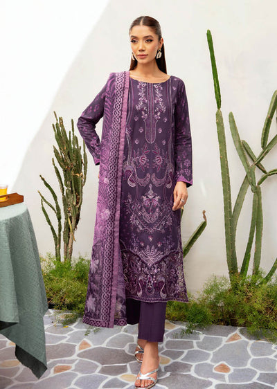 L-1209 - Unstitched - Ramsha Mashaal Luxury Lawn Vol 12 2024 - Memsaab Online