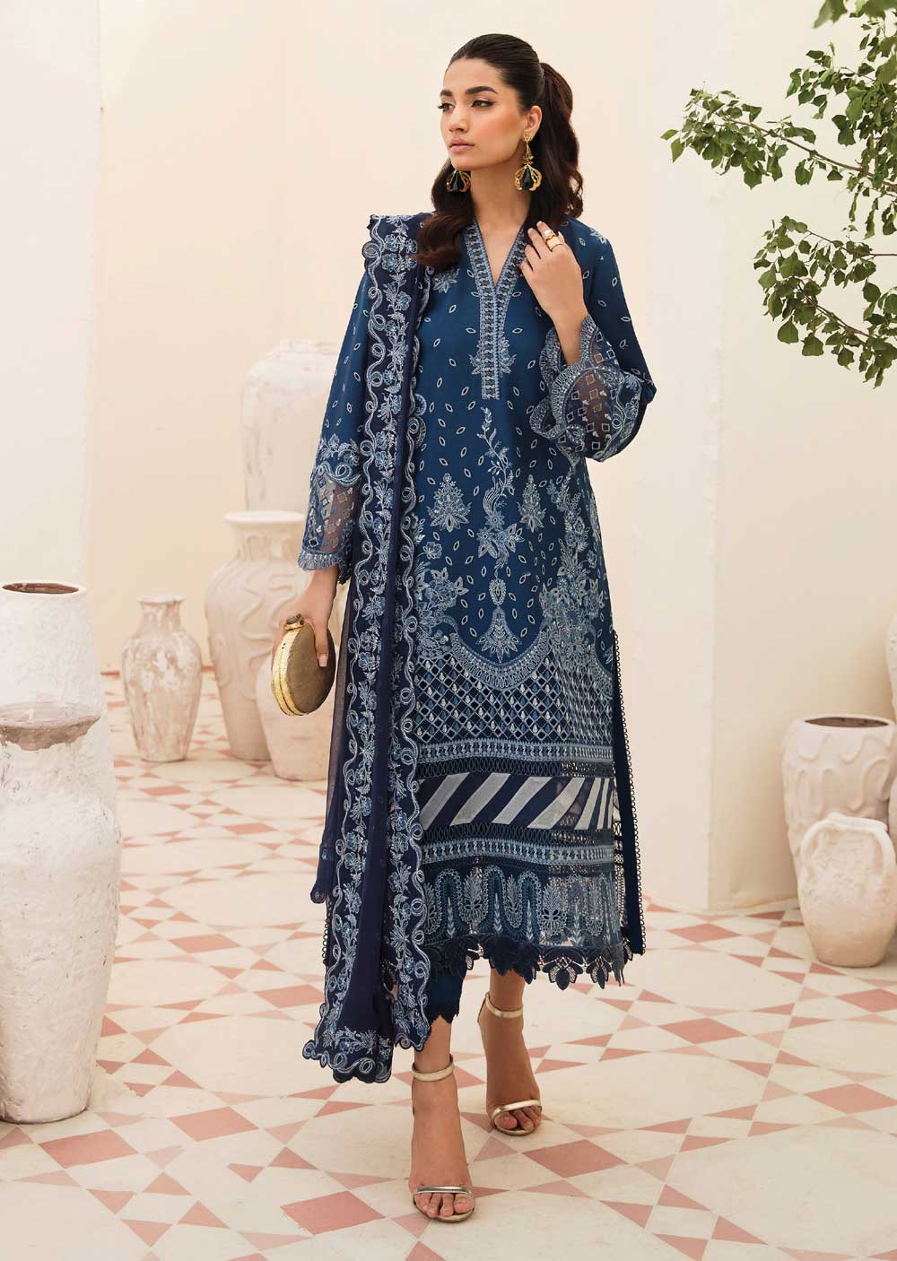 ACL-09-R - Azure - Readymade - Chickenkari Lawn Collection by Afrozeh 2023 - Memsaab Online