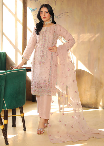 KLD307 Dania - Lilac Readymade Organza Suit - Memsaab Online