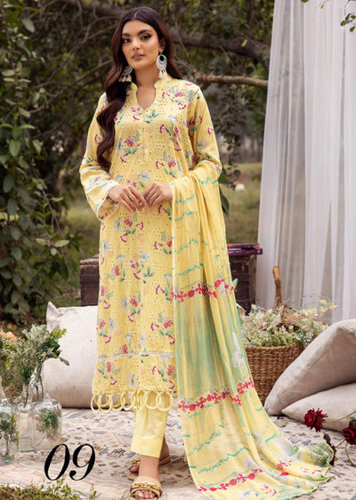 MPC-09 - Unstitched - Mahee's Printed Chikenkari Collection 2024 - Memsaab Online