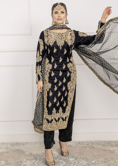 SRB1209 - Imaad - black Sehrish.B Designer - Memsaab Online