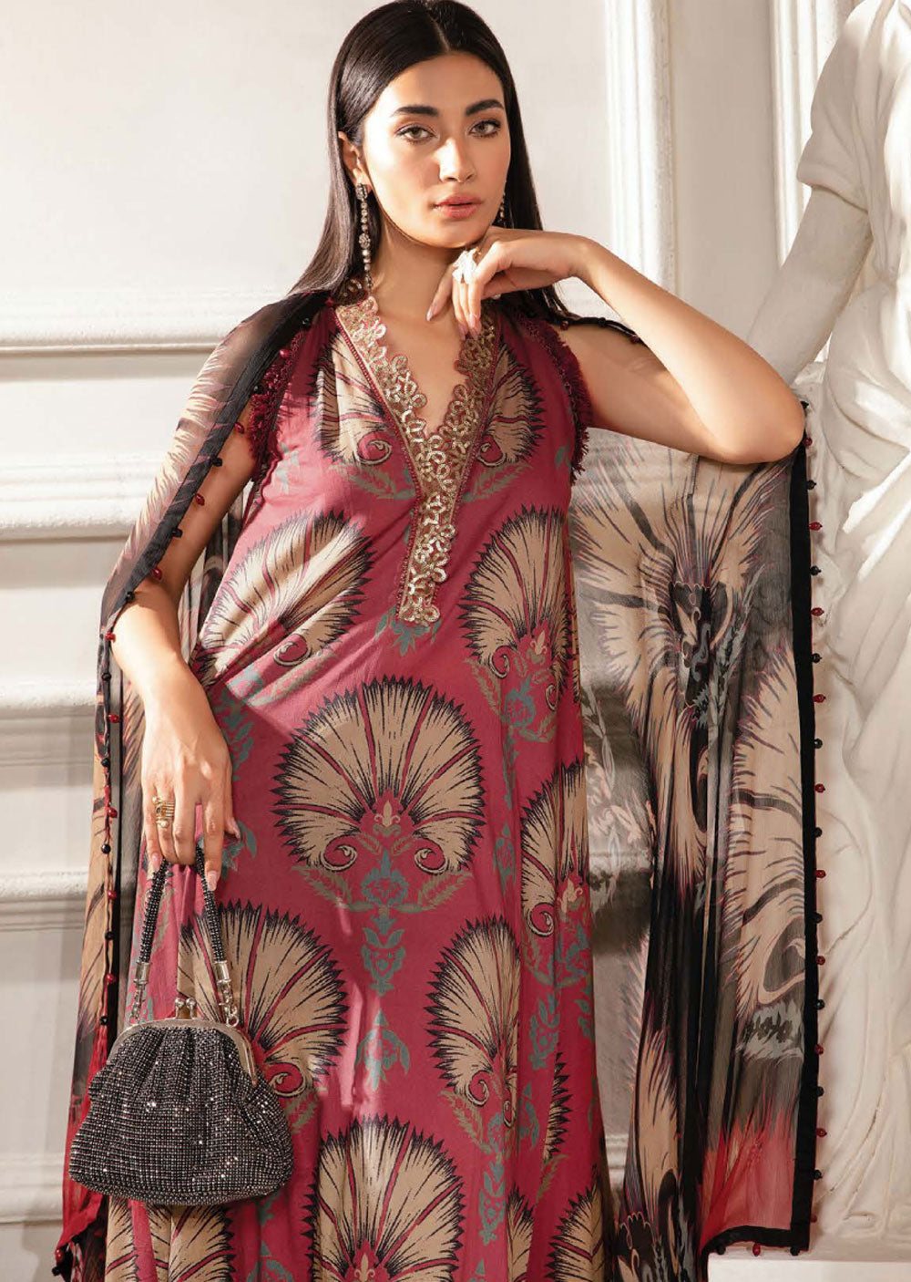 MSBTR-109-B - Readymade - Maria B MPrints Lawn Eid Collection 2024 - Memsaab Online