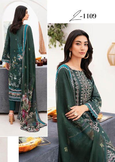 Z-1109-R - Readymade - Ramsha Mashaal Luxury Lawn Vol 11 - Memsaab Online