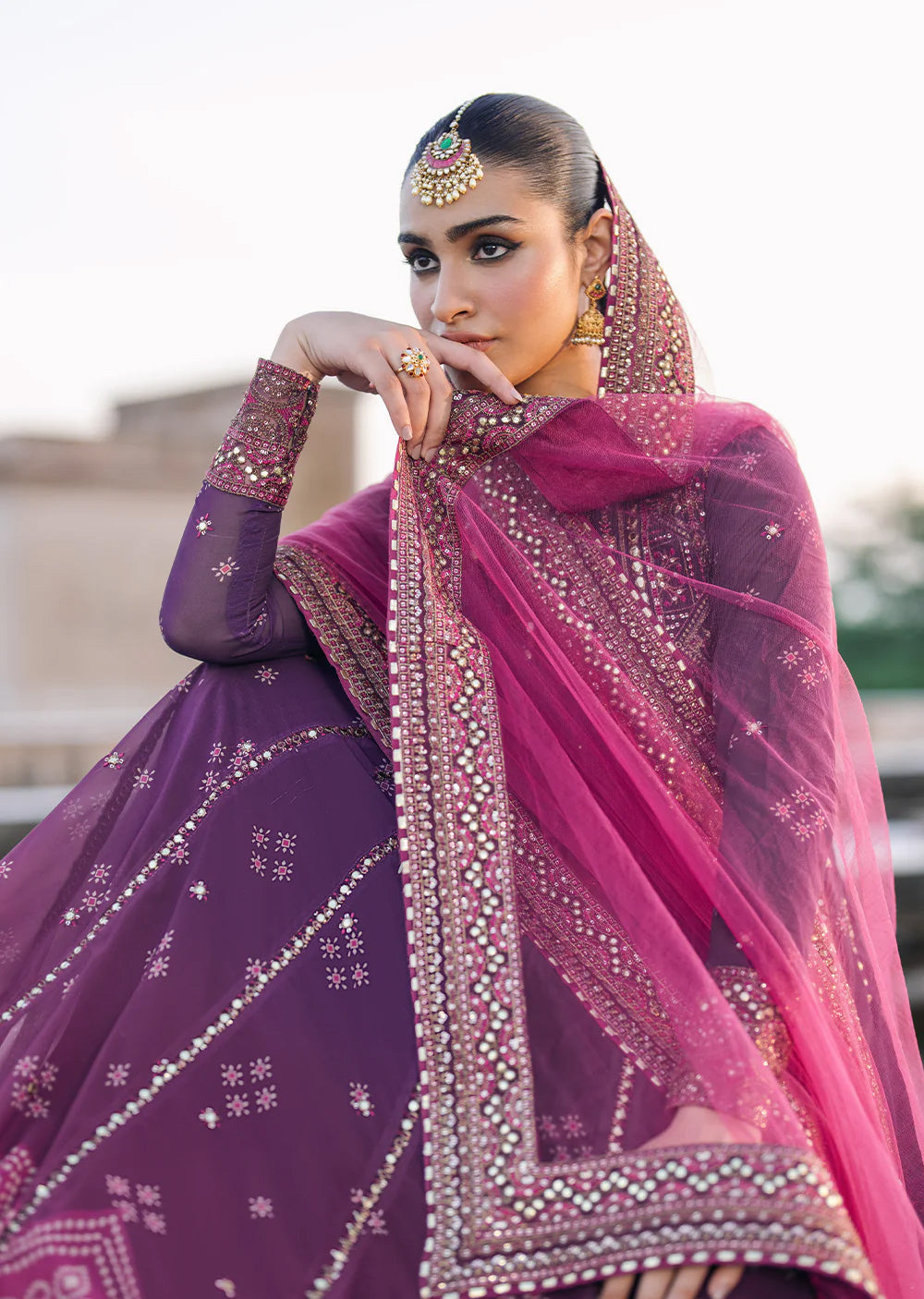 IZKN-09 Purple - Readymade - Bandhani Chiffon Collection by Iznik 2025 - Memsaab Online