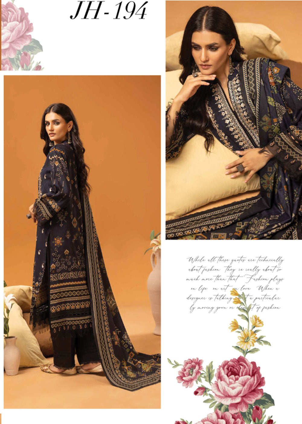 JH-194 - Unstitched - Roop Collection by Johra 2024 - Memsaab Online