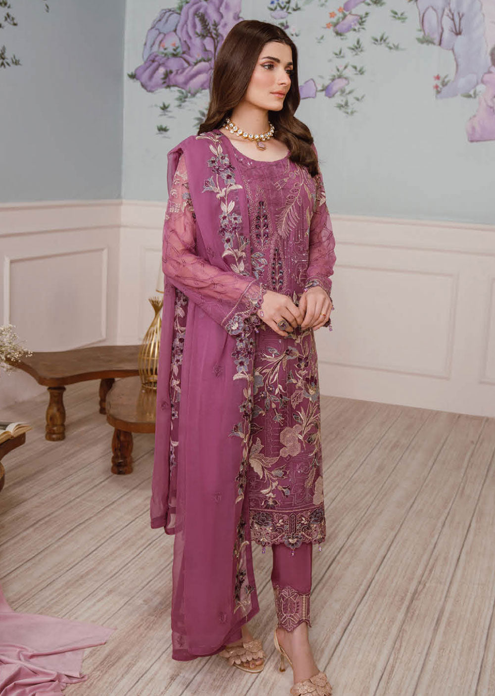 F-2509-R - Readymade - Ramsha Chiffon Collection Vol 25 2024 - Memsaab Online